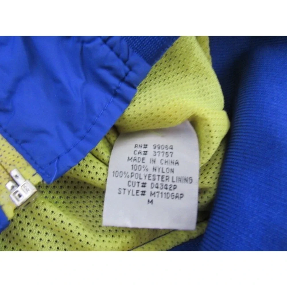 Billabong Hooded Jacket Mens Sz M Blue Yellow‎ Windbreaker Nylon